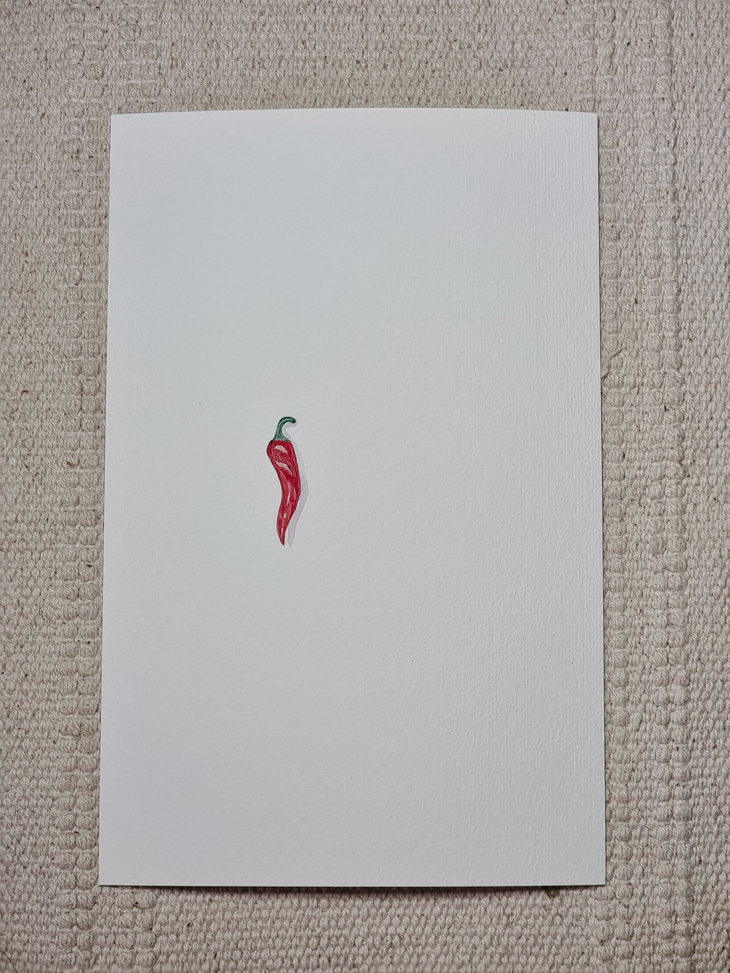 Red Chilli - Miniature Original Watercolor Painting Framed