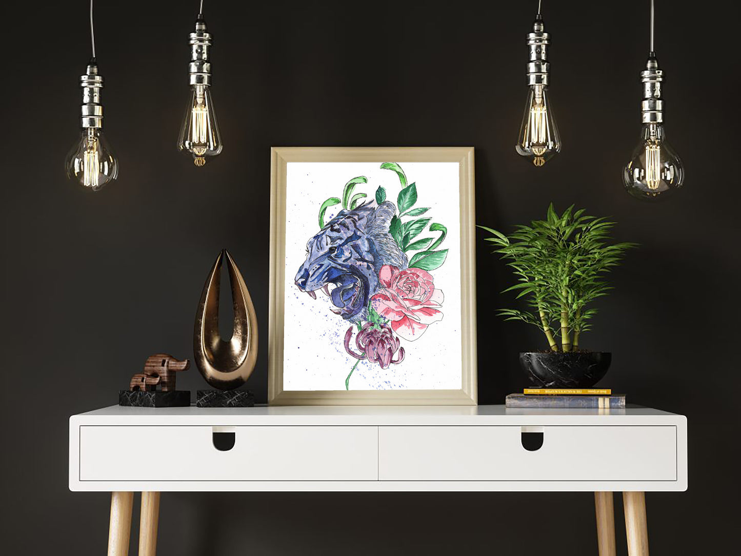Tiger With Flower