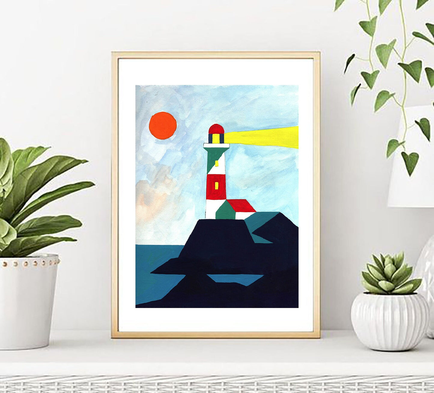 Light House Gouache Painting