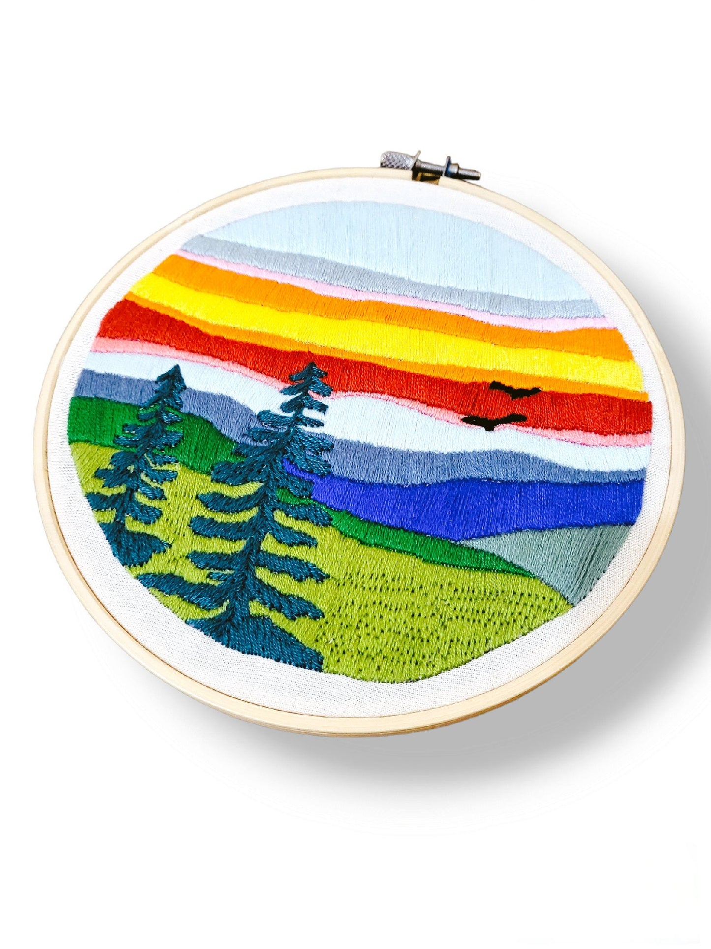 Landscape Embroidery Hoop Art