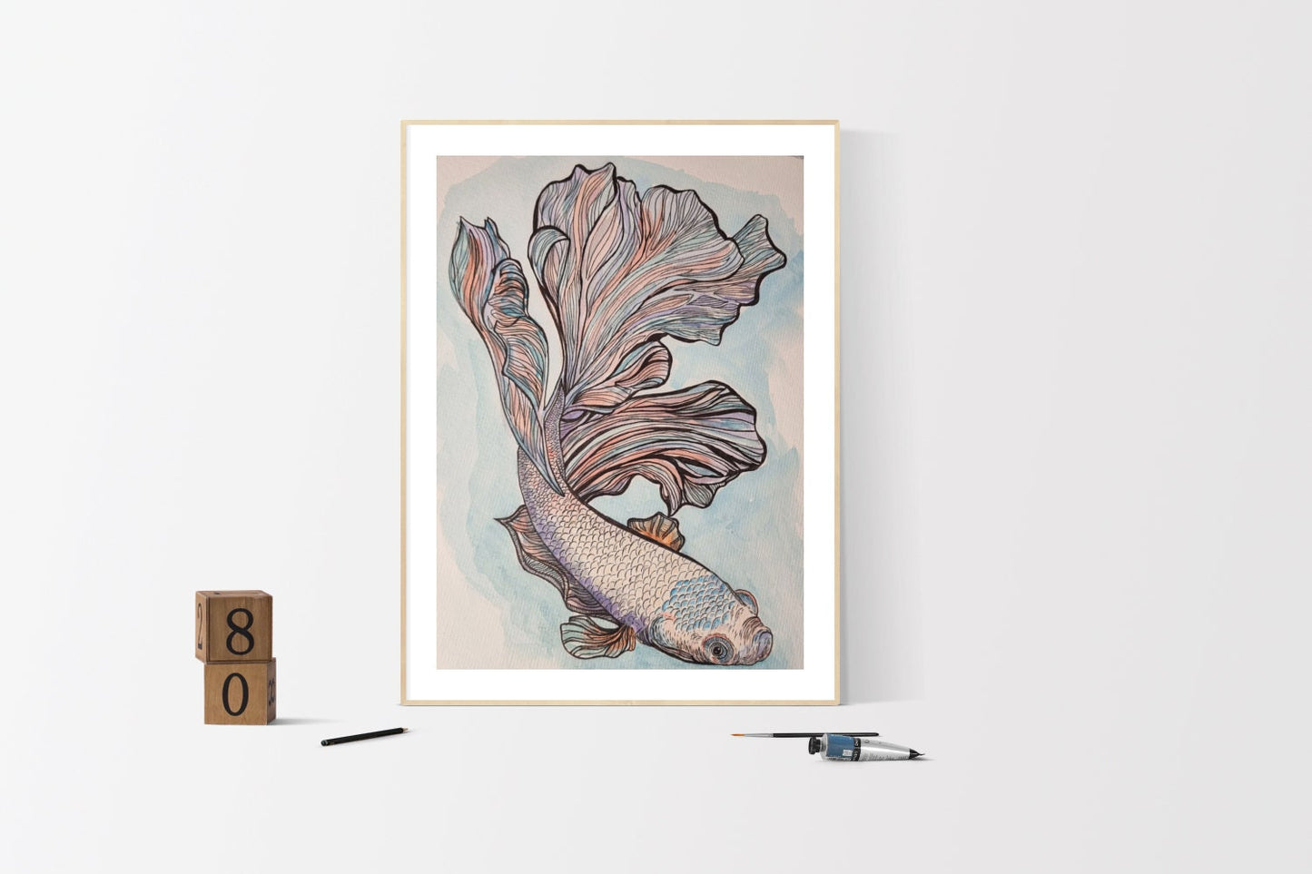 Watercolour Fish Painting Original