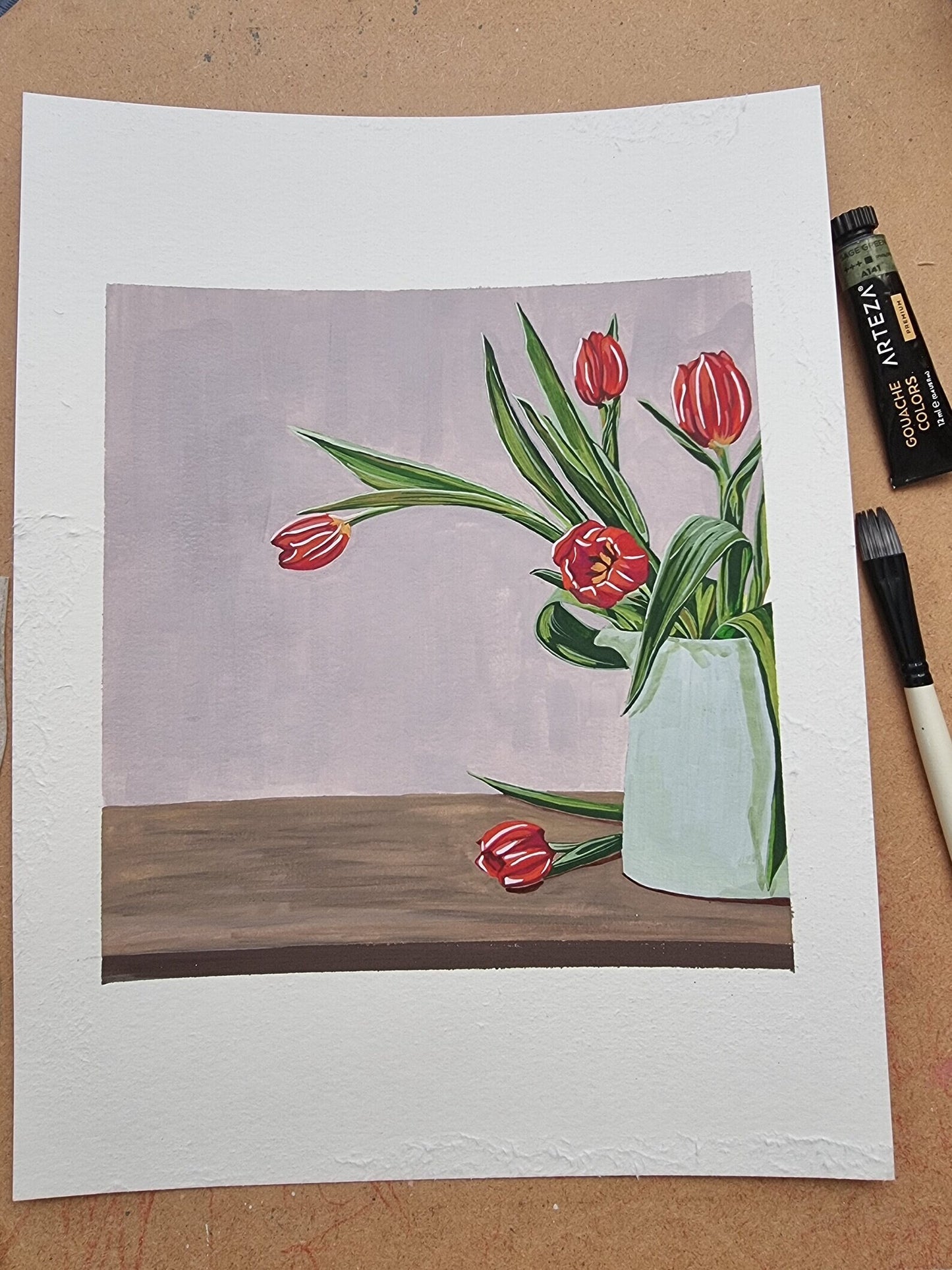 Floral Gouache Painting