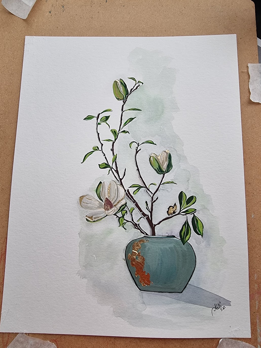 Floral Gouache Original Painting