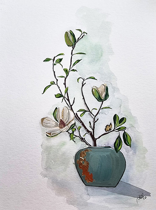 Floral Gouache Original Painting