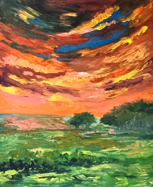 Field of Fire Landscape Painting