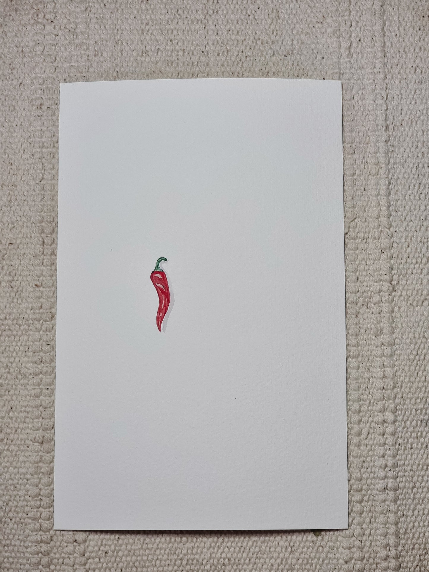 Red Chilli - Miniature Original Watercolor Painting Framed