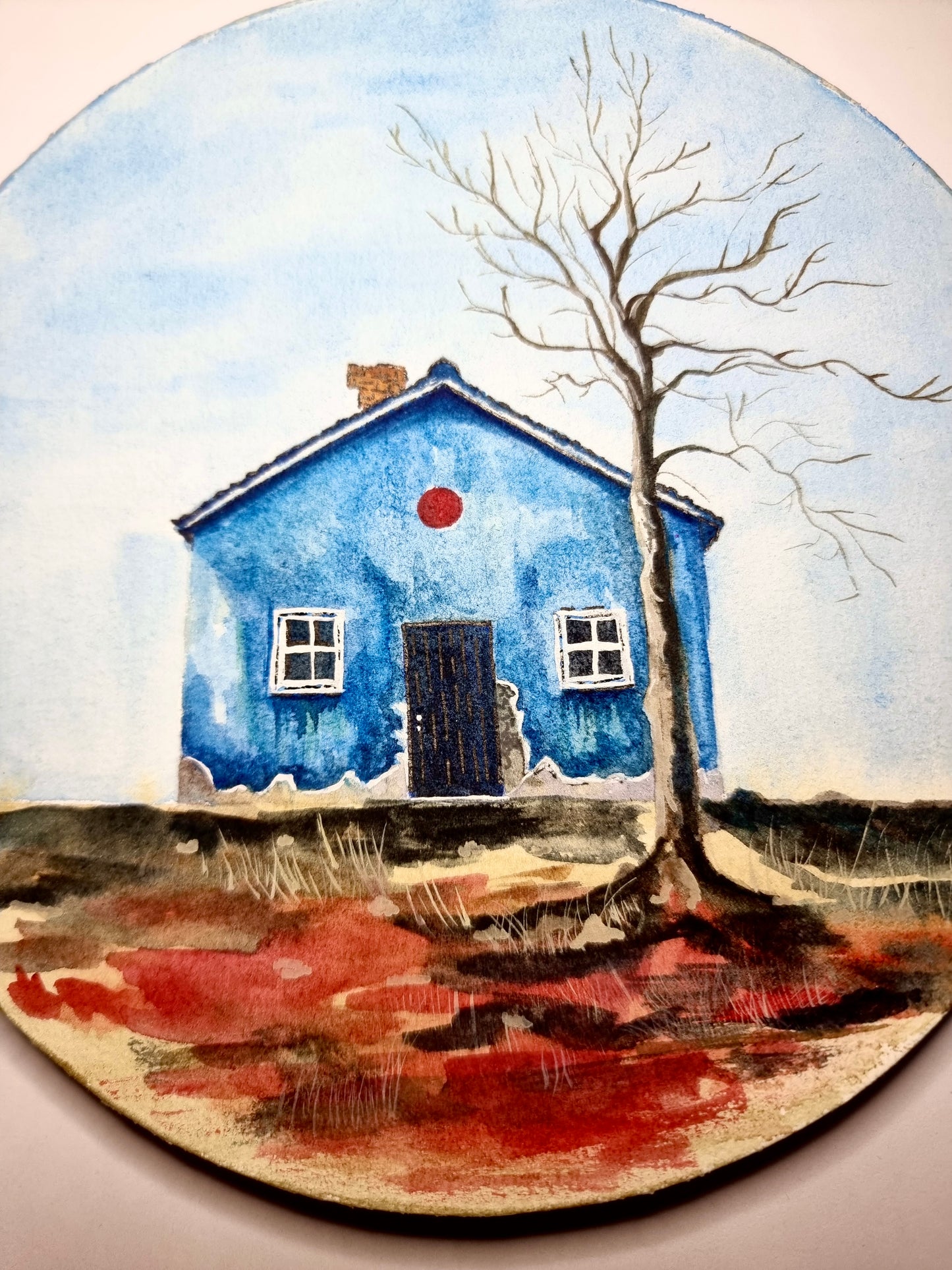 Original watercolor painting / abandoned house series