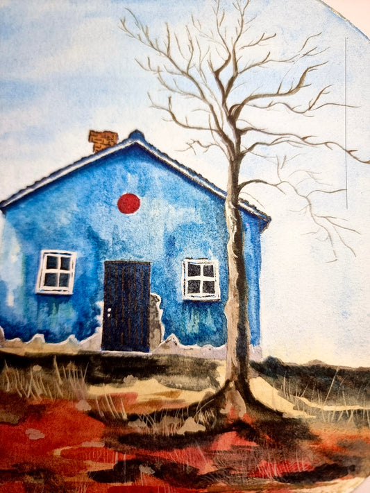 Original watercolor painting / abandoned house series