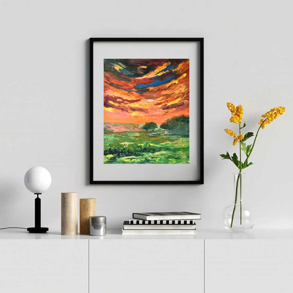 Field of Fire Landscape Painting