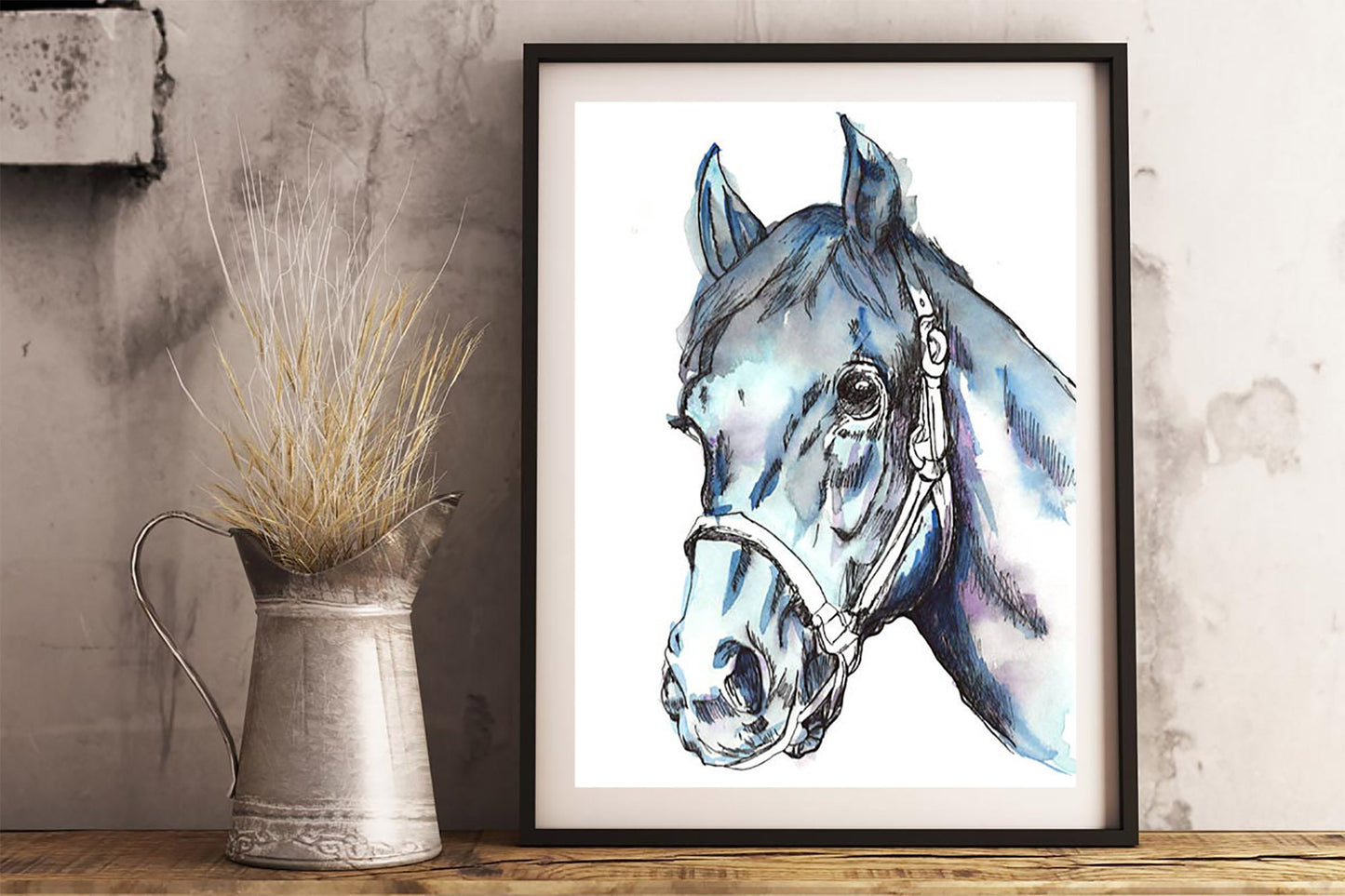 Watercolour Horse Print
