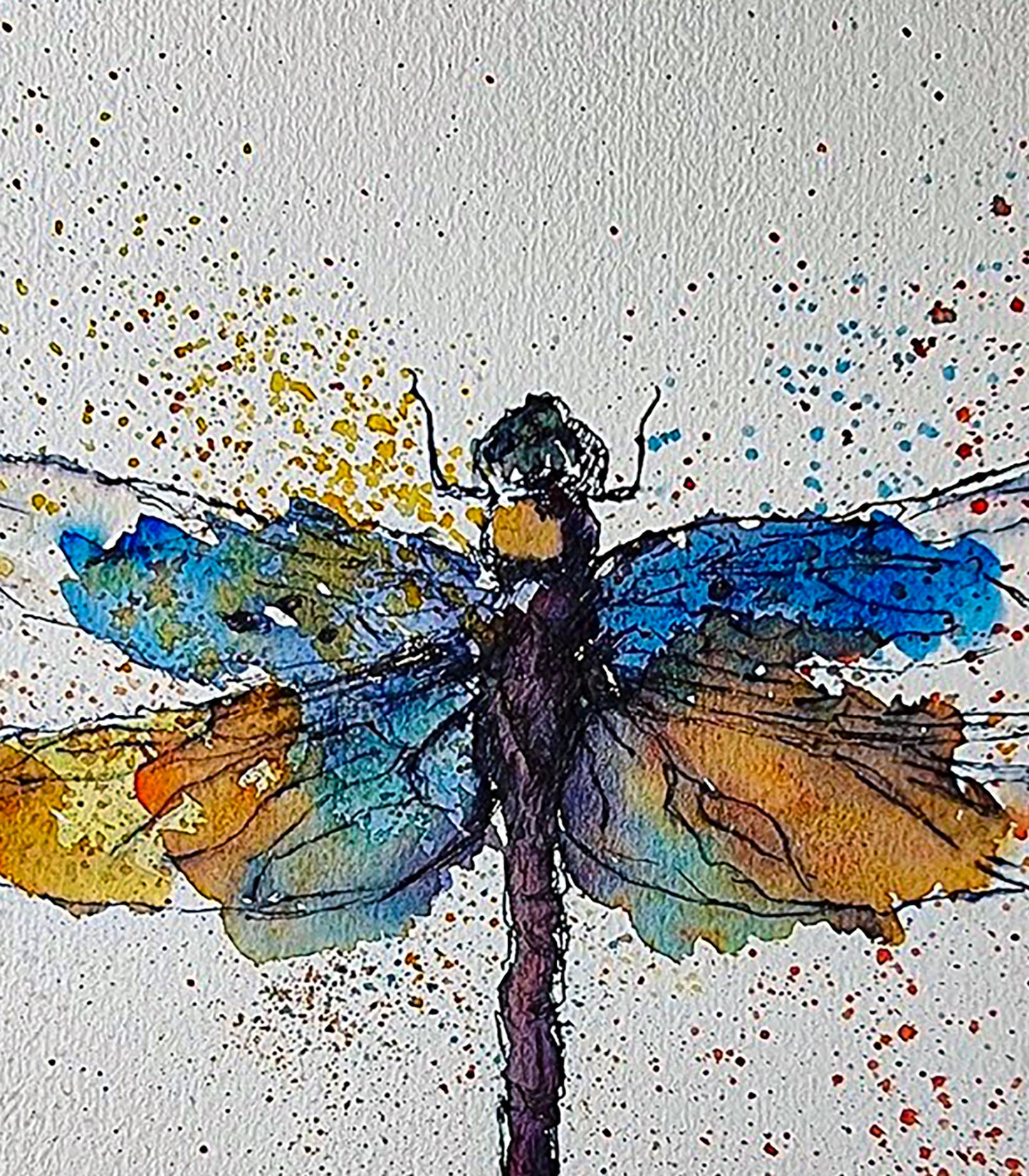 ORIGINAL Watercolour Dragonfly Painting