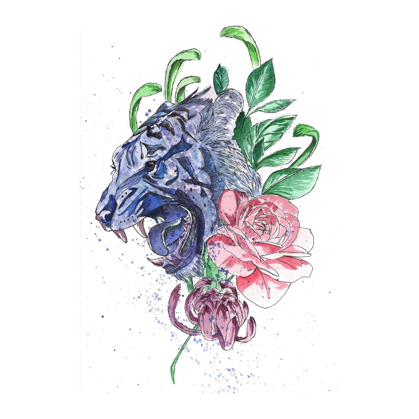 Tiger With Flower