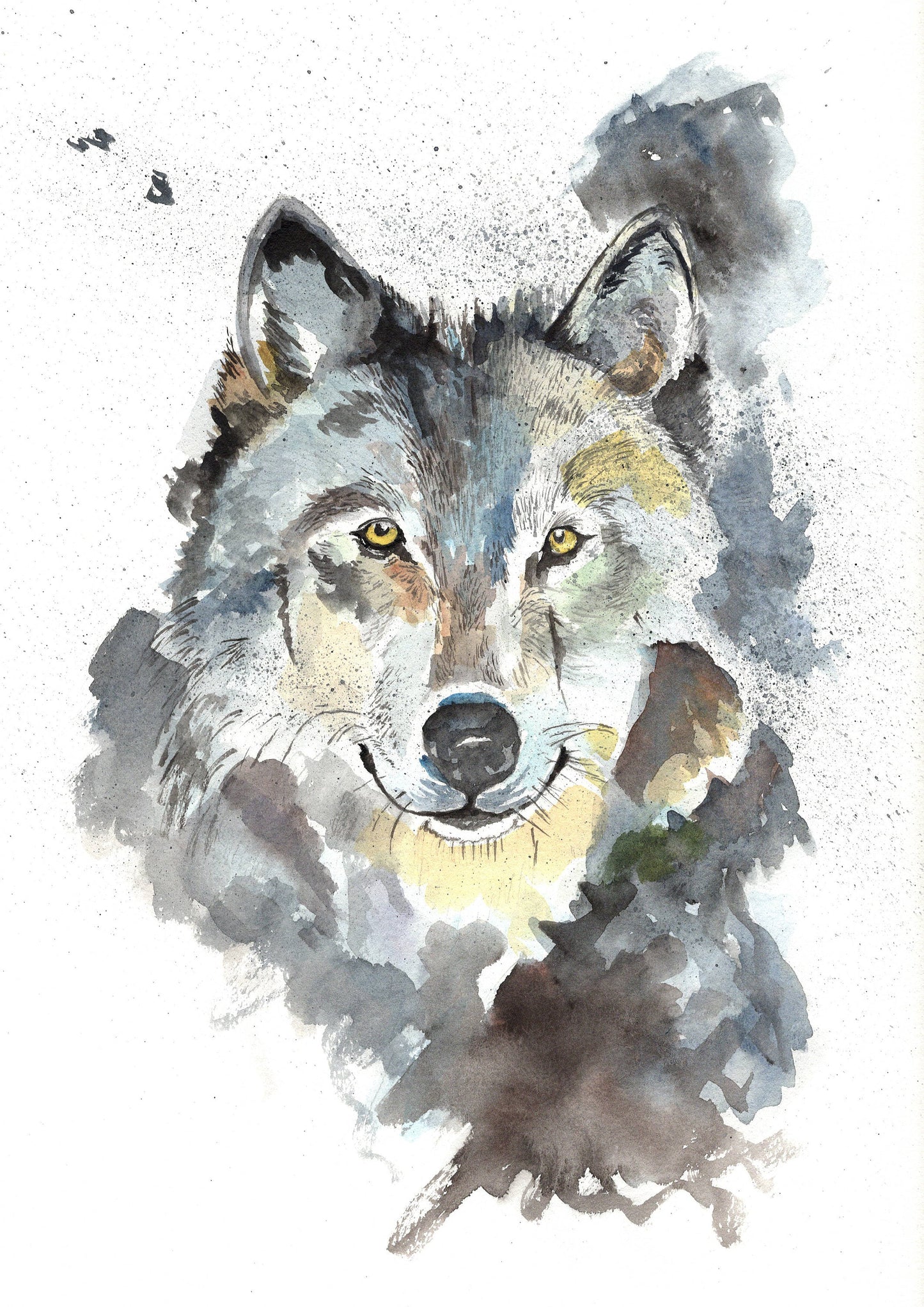 Wolf Portrait Painting