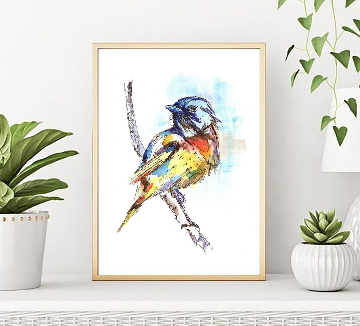 Sparrow Watercolour Original Painting