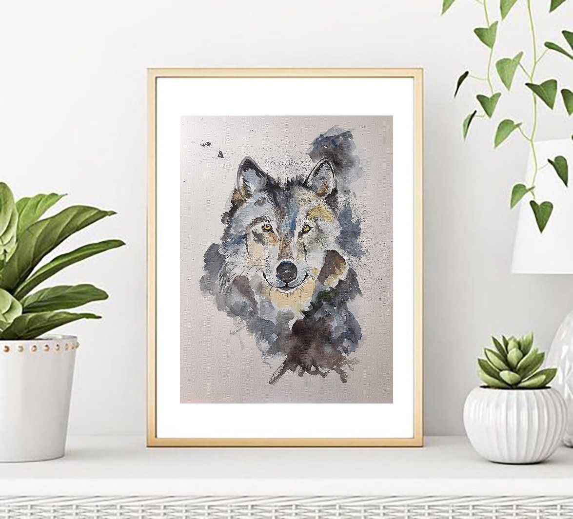 Wolf Portrait Painting