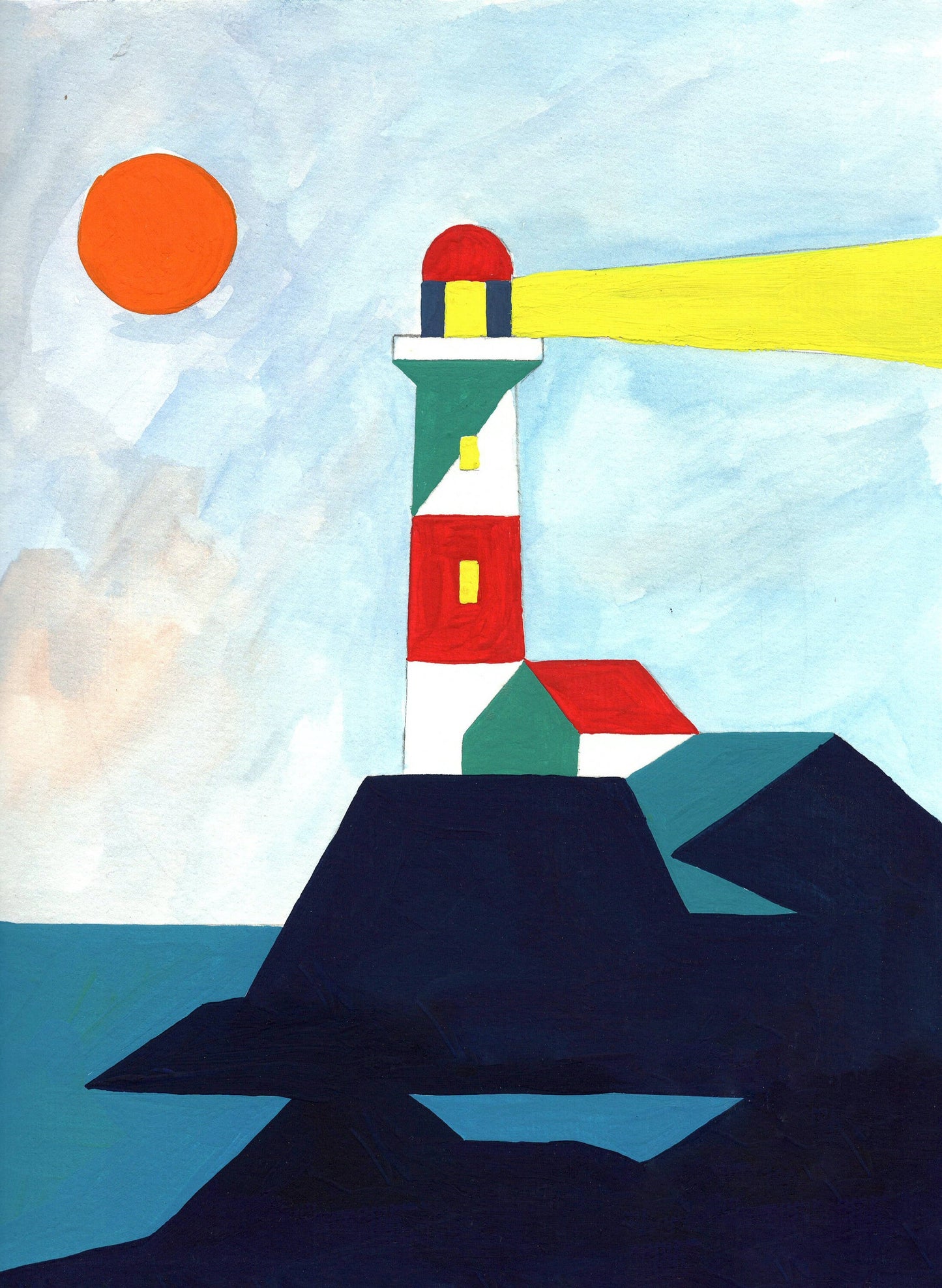 Light House Gouache Painting