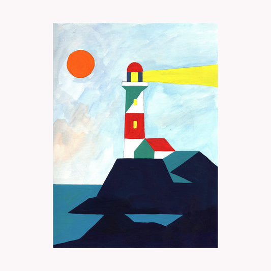 Light House Gouache Painting