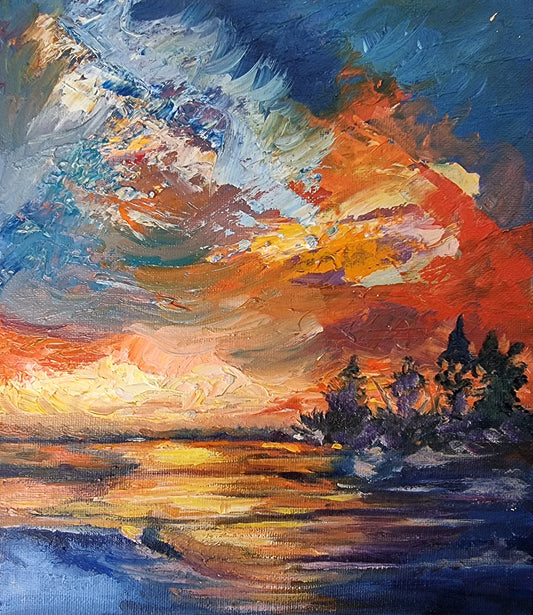 Sunset Original Oil Painting