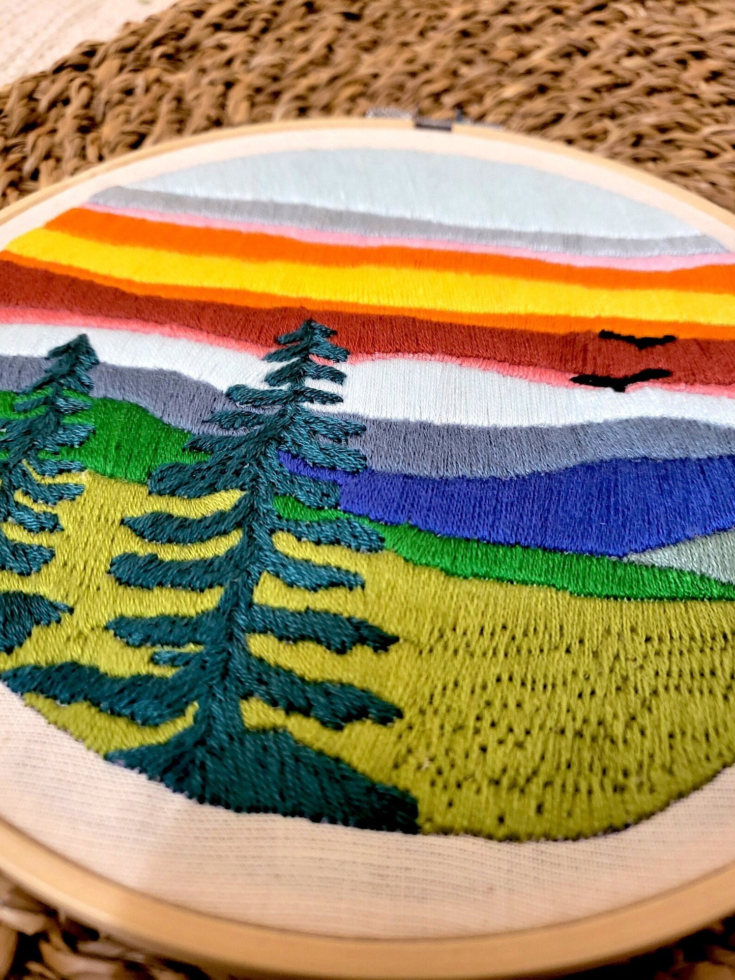 Landscape Embroidery Hoop Art