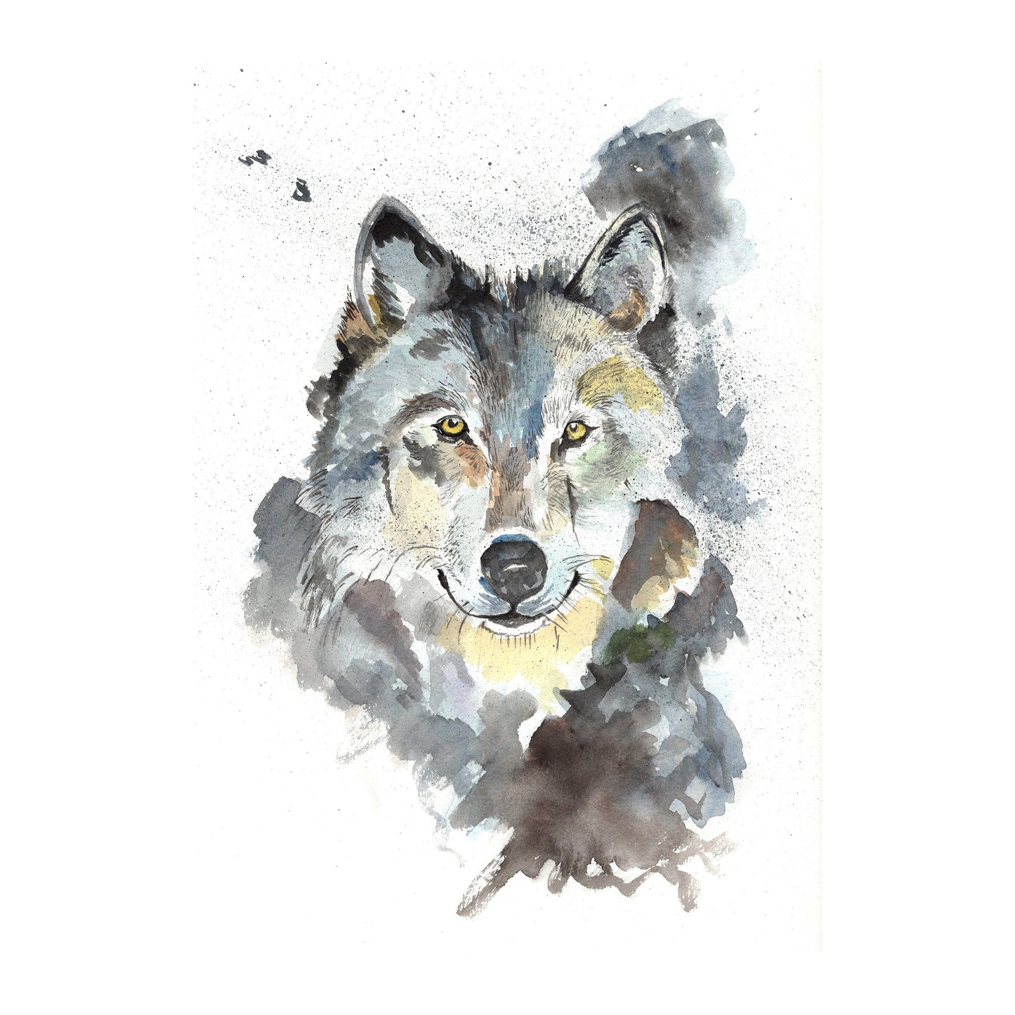 Wolf Portrait Painting