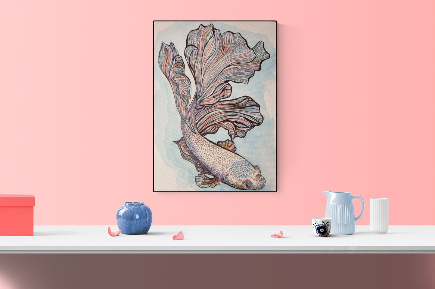 Watercolour Fish Painting Original