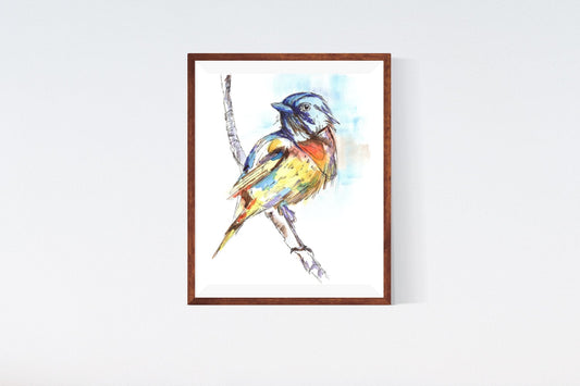 Sparrow Watercolour Original Painting