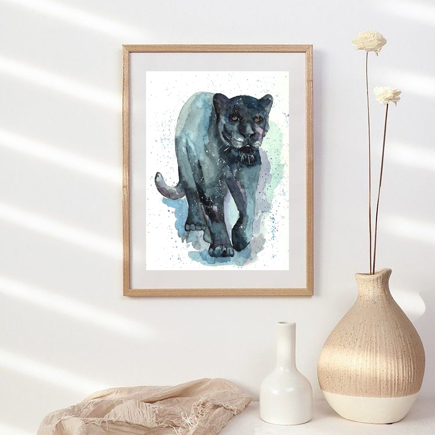 Panther Watercolour Painting Print